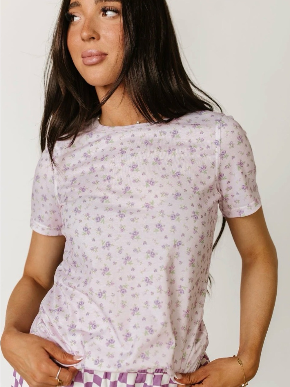 AMPERSAND AVE Lulu Tee - Lavendar Daydream, Size Small